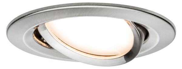 Paulmann 93447 LED Coin Nova round, set kulatých bodovek v úpravě broušená ocel, 3x6W LED 2700K, prům.8,4cm