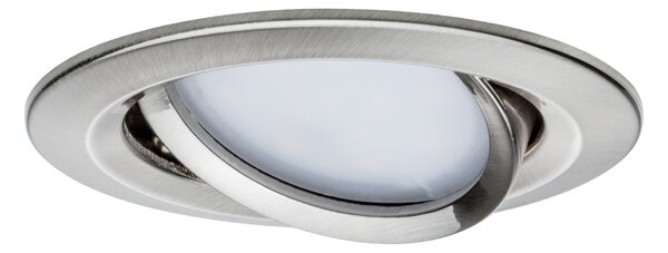 Paulmann 93447 LED Coin Nova round, set kulatých bodovek v úpravě broušená ocel, 3x6W LED 2700K, prům.8,4cm