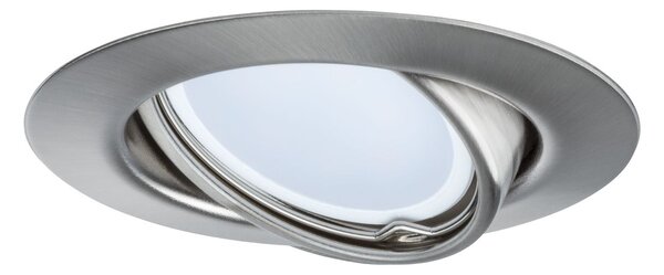 Paulmann 93420 LED base, set kulatých bodovek z kartáčovaného hliníku, 1x6,5W LED 3000K GU10, prům. 9cm