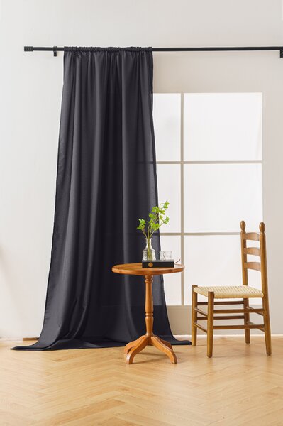 Závěs OXFORD LIGHT 140x250 cm, tmavě šedý Zavěšení: Řasící páska