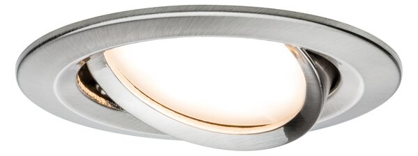 Paulmann 93446 LED Coin Nova round, kulatá bodovka v úpravě broušené oceli, 1x6W LED 2700K, prům.8,4cm