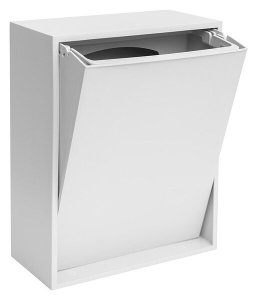 Leskle bílý odpadkový koš na tříděný odpad/nástěnný z recyklovaného plastu Recycling Box – ReCollector