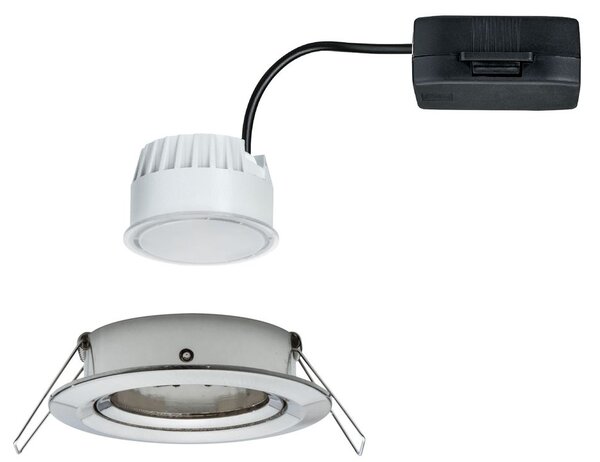 Paulmann 93446 LED Coin Nova round, kulatá bodovka v úpravě broušené oceli, 1x6W LED 2700K, prům.8,4cm