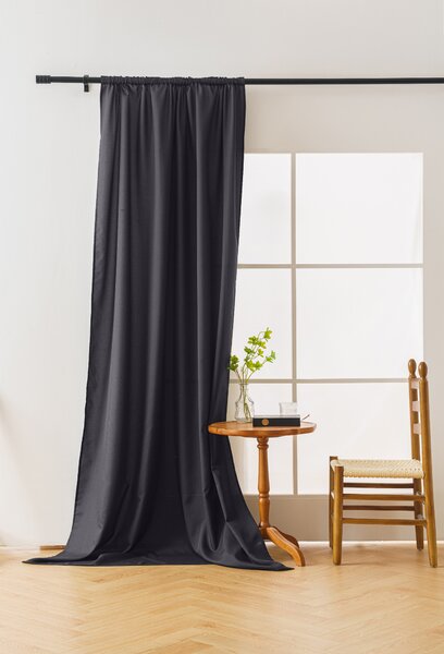 Závěs OXFORD LIGHT 140x250 cm, tmavě šedý Zavěšení: Řasící páska