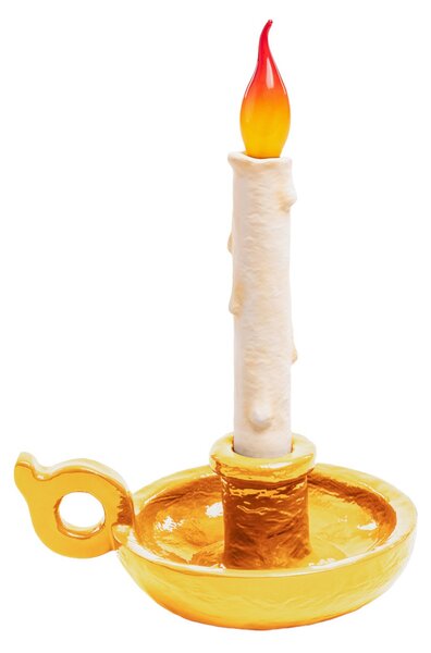 Stolní lampa SELETTI, Grimm Bugia, stmívatelné, Zlatá / mosazná, Obývací pokoj, Plast, Design