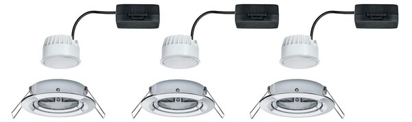 Paulmann 93452 LED Coin Nova round, set kulatých bodovek v chromové úpravě, 3x6W LED 2700K, prům.8,4cm
