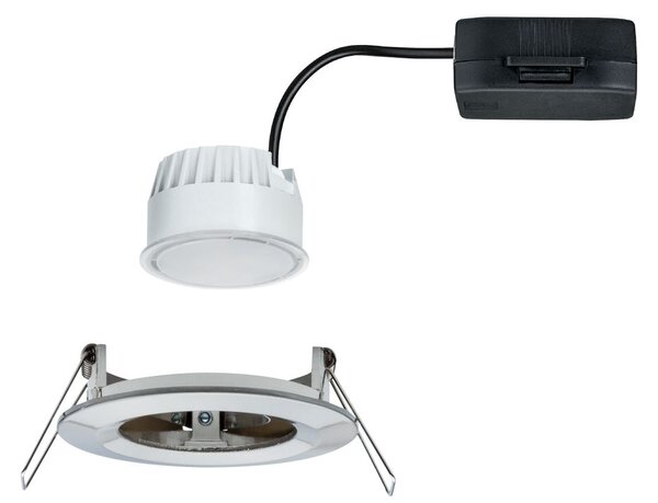 Paulmann 93457 LED Coin Nova round, kulatá bodovka v úpravě broušená ocel, 1x6W LED 2700K, prům.7,8cm, IP44