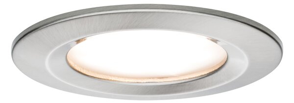 Paulmann 93458 LED Coin Nova round, set kulatých bodovek v úpravě kartáčovaná ocel, 3x6W LED 2700K, prům.7,8cm, IP44