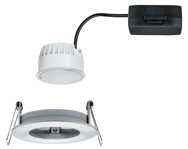 Paulmann 93461 LED Coin Nova round, kulatá bodovka v úpravě kartáčovaný hliník, 1x6W LED 2700K, prům.7,8cm, IP44