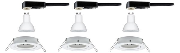 Paulmann 93467 LED Nova round, set kulatých bodovek v bílé úpravě, 3x6,5W LED 2700K GU10, 3 krokové stmívání, prům.8,4cm