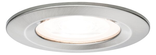 Paulmann 93633 Premium LED Nova, zápustná bodovka 1x max35W GU10, kartáčovaný kov, prům. 7,8cm, IP20