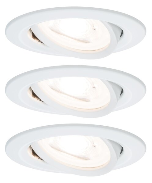 Paulmann 93467 LED Nova round, set kulatých bodovek v bílé úpravě, 3x6,5W LED 2700K GU10, 3 krokové stmívání, prům.8,4cm