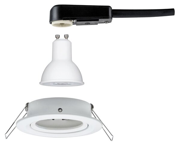 Paulmann 93466 LED Nova round, kulatá bodovka v bílé úpravě, 1x6,5W LED 2700K GU10, 3 krokové stmívání, prům.8,4cm