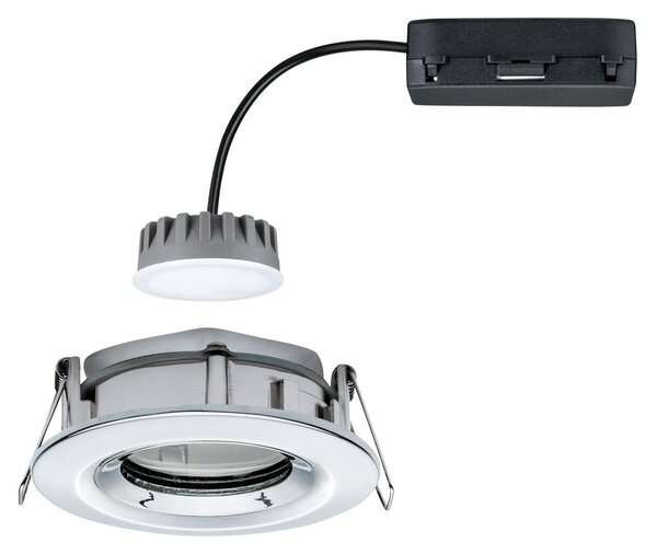Paulmann 93683 LED Nova Plus Coin, zápustná bodovka chrom 1x6.8W 2700K stmívatelná, průměr 9,3 cm, IP65