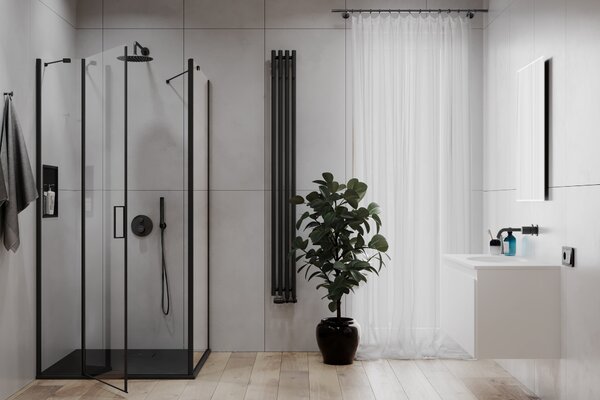 Oltens Stang koupelnový radiátor designově 180x20.5 cm černá mat 55012300