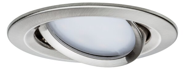 Paulmann 93878 Premium LED Slim Coin Satin, náklopná zápustná bodovka 3x6,8W LED 2700K stmívatelná, kartáčovaný kov, prům. 8,4cm