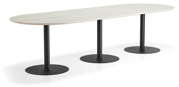 AJ Produkty Stůl METRIC, oválný, 3000x1000x720 mm, černá/jasan