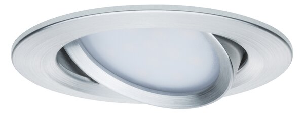 Paulmann 93902 Premium LED Slim Coin Satin, náklopná zápustná bodovka 1x6,8W LED 2700K stmívatelná, soustružený hliník, prům. 8,4cm