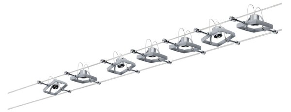 Paulmann 94152 Mac2, lankový systém, 7x max 10W LED 12V, matný chrom, 500cm