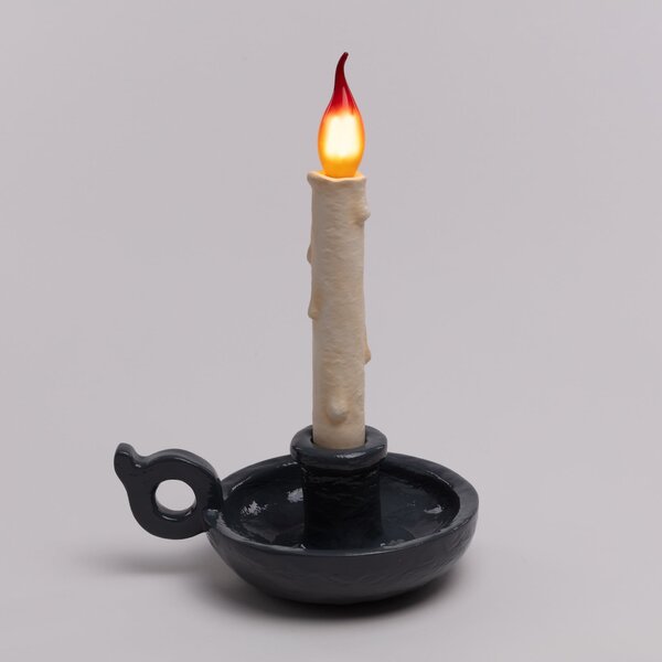 Stolní lampa SELETTI, Grimm Bugia, stmívatelné, Šedá, Obývací pokoj, Plast, Design