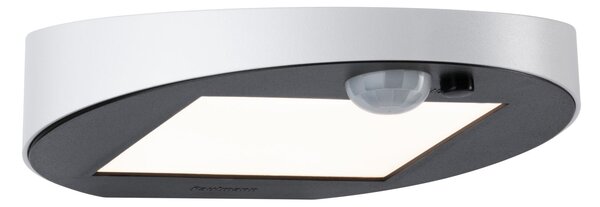 Paulmann 94247 Ryse, stříbrné nástěnné solární svítidlo se senzorem, 1,2W LED 3000K, šířka 15,4cm, IP44