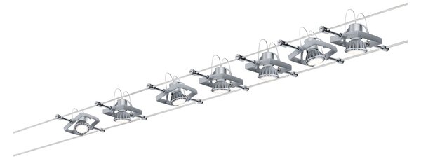 Paulmann 94152 Mac2, lankový systém, 7x max 10W LED 12V, matný chrom, 500cm