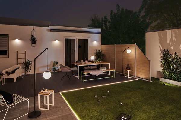 Paulmann 94246 Ryse, antracitové nástěnné solární svítidlo se senzorem, 1,2W LED 3000K, šířka 15,4cm, IP44