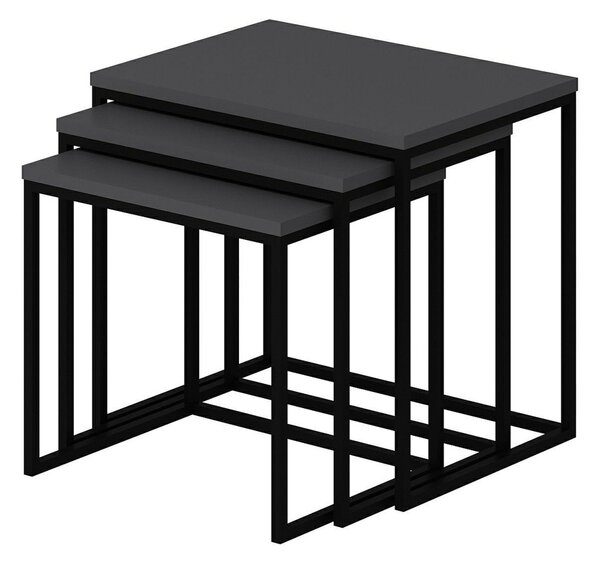 Odkládací stolek Evia Anthracite, 3 ks