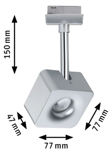 Paulmann 95510 Cube, spot pro Urail system, 1x8W LED 2700K stmívatelné, matný chrom
