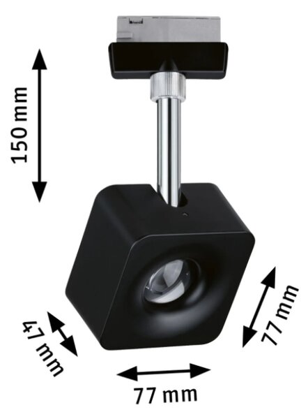 Paulmann 96923 Cube, spot pro Urail system, 1x8W LED 2700K stmívatelné, matná černá