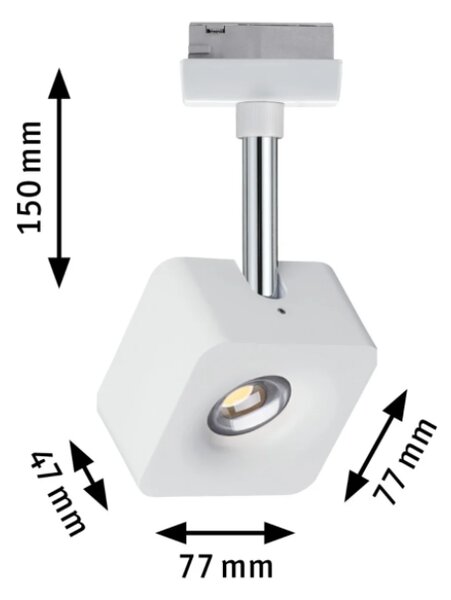 Paulmann 95511 Cube, spot pro Urail system, 1x8W LED 2700K stmívatelné, matná bílá