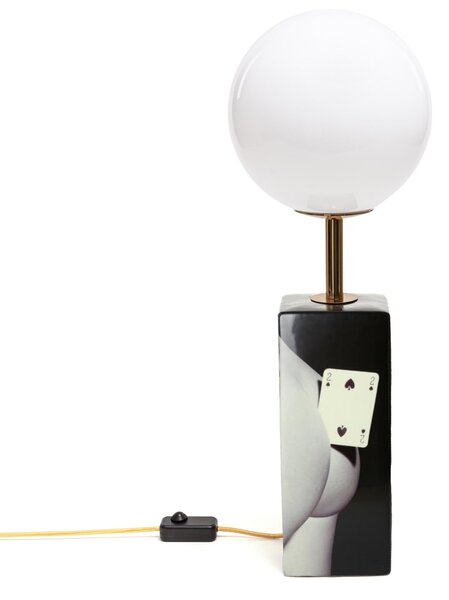 Stolní lampa SELETTI, Toiletpaper, stmívatelné, Černá, Obývací pokoj, Keramika, Design
