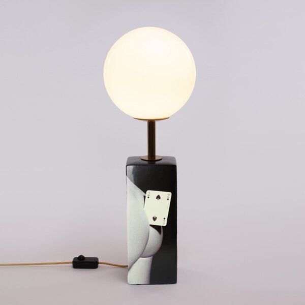 Stolní lampa SELETTI, Toiletpaper, stmívatelné, Černá, Obývací pokoj, Keramika, Design