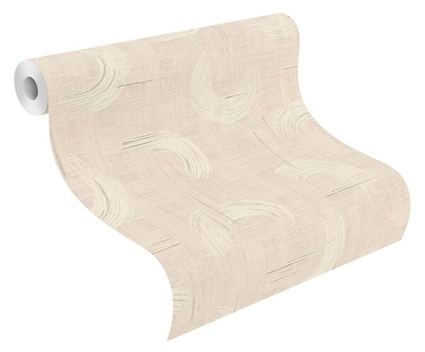 RASCH | Vliesová tapeta na zeď Beltesto 429046 | 0,53 x 10,05 m | krémová, béžová, metalická, růžová