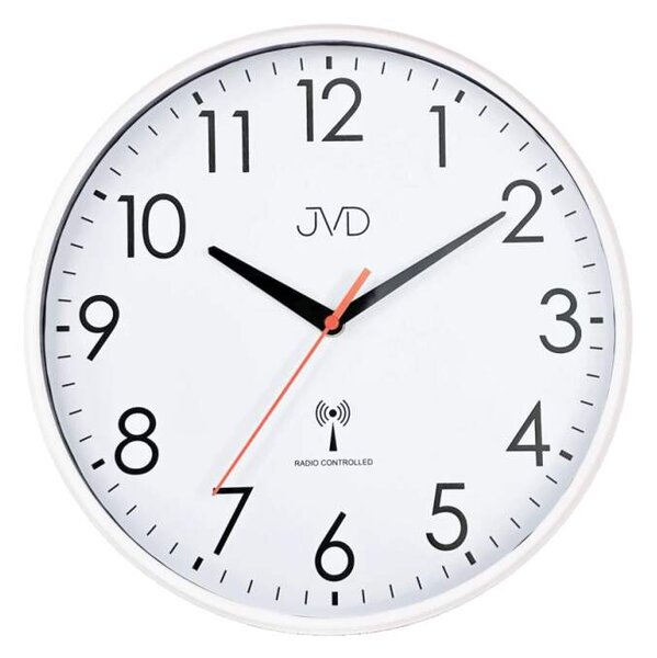 JVD Nástěnné přehledné rádiem řízené hodiny s plynulým chodem JVD RH502.3 (netikající plynulý chod)