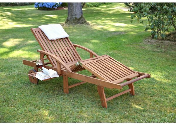 Hnědé dřevěné zahradní lehátko Beverly Hills – Garden Pleasure