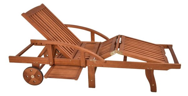 Hnědé dřevěné zahradní lehátko Beverly Hills – Garden Pleasure