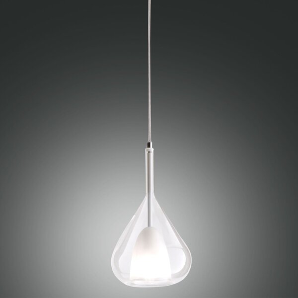 Fabas 3481-40-241 Lila, závěsné svítidlo z čirého skla, 1x40W E27, průměr 20cm