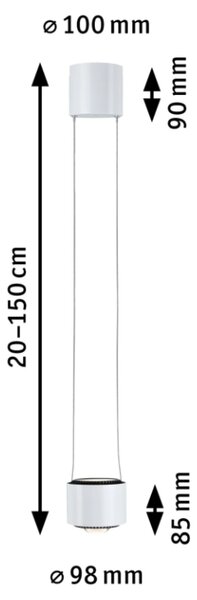 Paulmann 94971 Aldan, závěs pro Urail systém, 13W LED 2700K stmívatelné, bílá, výška 8,5cm