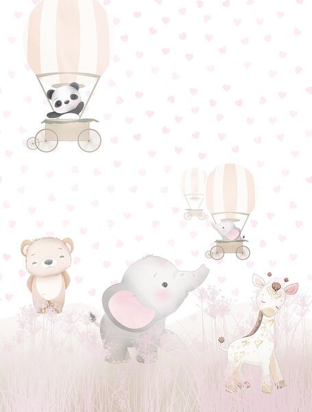 Dětská vliesová obrazová tapeta na zeď, zvířátka, CW6031-1, Cute Walls, Decoprint