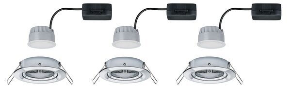 Paulmann 93488 LED Coin Nova round, set kulatých bodovek v chromové úpravě, 3x6W LED 2700K tříkrokové stmívání, prům.8,4cm
