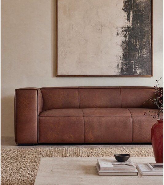 Koňakově hnědá kožená pohovka 227 cm Madame – Windsor & Co Sofas