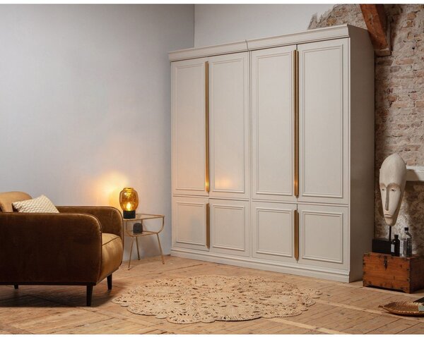 Světle šedá šatní skříň z borovicového dřeva 110x215x44 cm Organize – WOOOD
