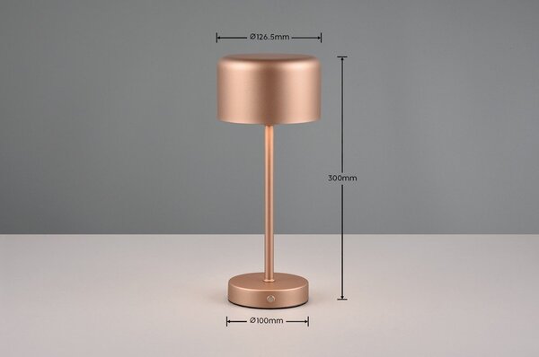 LED stmívatelná stolní lampa v měděné barvě (výška 30 cm) Jeff – Reality
