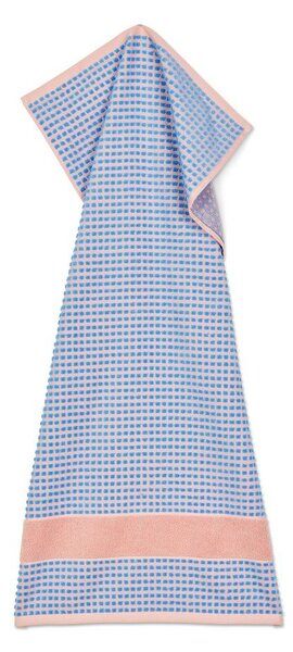 Modro-růžový froté ručník z Bio bavlny 50x100 cm Check – JUNA