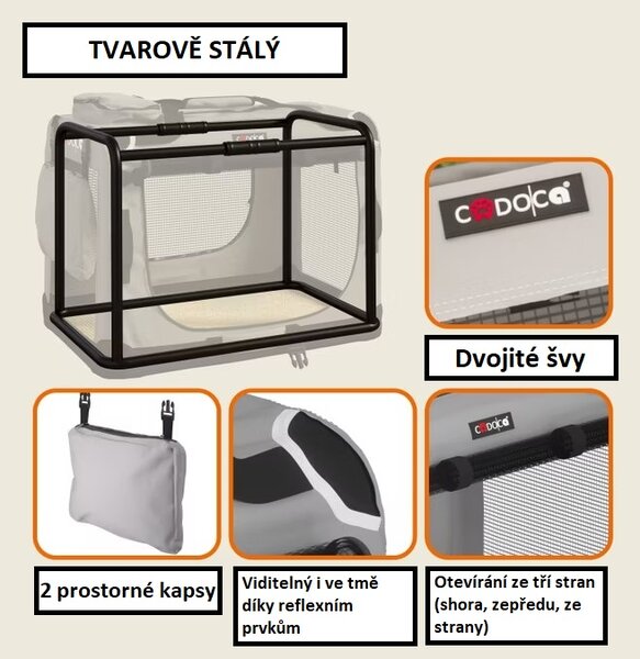 Skládací cestovní box pro psy XXL, šedý 105976