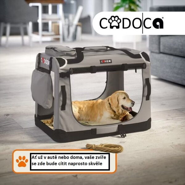 Skládací cestovní box pro psy XXL, šedý 105976