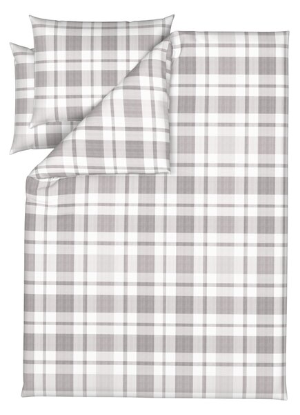Livarno® Ložní povlečení z jemného flanelu, 200 x 220 cm, 70 x 90 cm (kostka/šedá) (100413086003)
