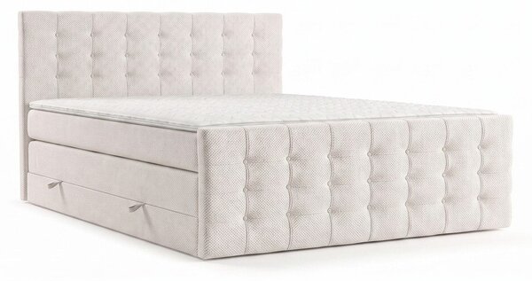 Krémová boxspring postel s úložným prostorem 200x200 cm Blend – Maison de Rêve