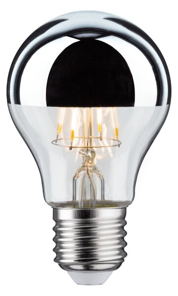 Paulmann 28669 LED žárovka se stříbrným vrchlíkem, 4,8W LED 2700K E27, výška 10,6cm
